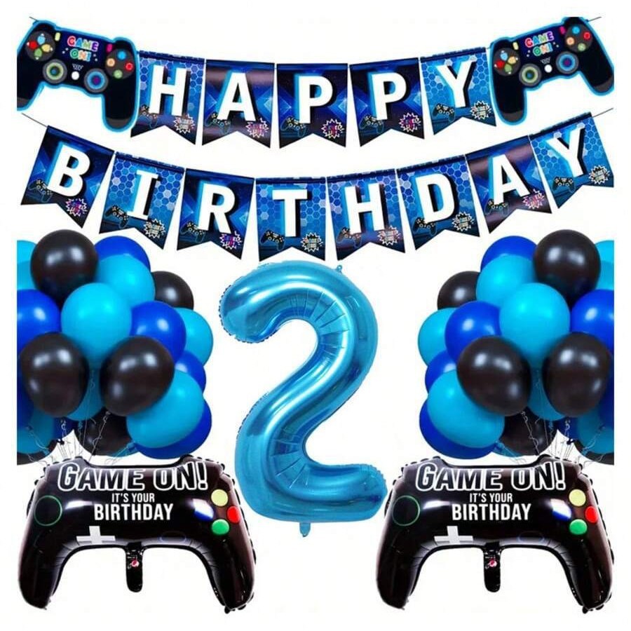 Party Games Night - Video Game Balloons, Gaming Black Latex